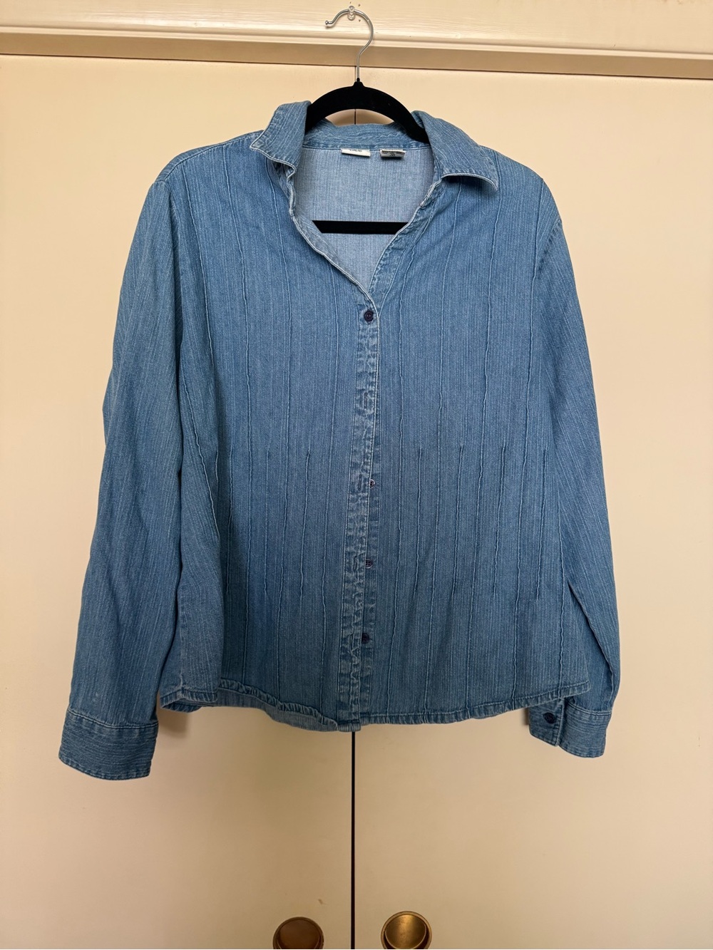 Light Blue Denim Button-Up Shirt